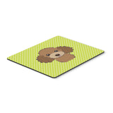 Caroline'S Treasures Checkerboard Lime Green Chocolate Brown Poodle Mouse Pad/Hot Pad/Trivet (Bb1318Mp)