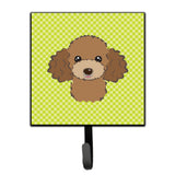 Caroline'S Treasures Bb1318Sh4 Checkerboard Lime Green Chocolate Brown Poodle Leash Or Key Holder, Small, Multicolor