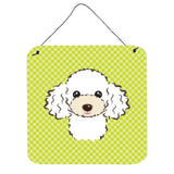 Caroline'S Treasures Checkerboard Lime Green White Poodle Wall Or Door Hanging Prints, 6 X 6