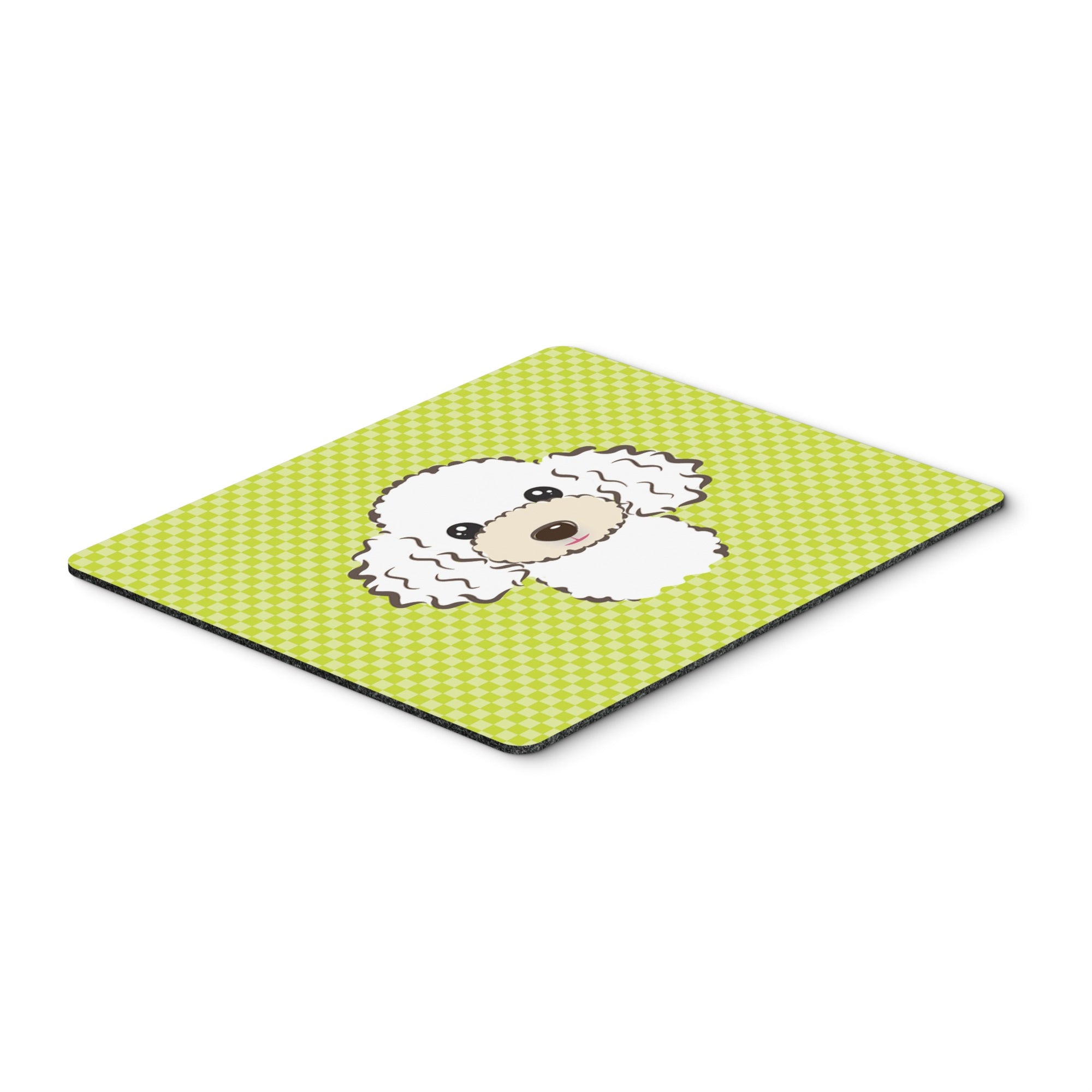 Caroline'S Treasures Checkerboard Lime Green White Poodle Mouse Pad/Hot Pad/Trivet (Bb1319Mp)