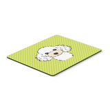 Caroline'S Treasures Checkerboard Lime Green White Poodle Mouse Pad/Hot Pad/Trivet (Bb1319Mp)