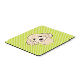 Caroline'S Treasures Checkerboard Lime Green Buff Poodle Mouse Pad/Hot Pad/Trivet (Bb1320Mp)