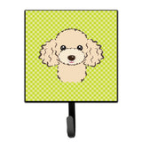 Caroline'S Treasures Bb1320Sh4 Checkerboard Lime Green Buff Poodle Leash Or Key Holder, Small, Multicolor
