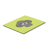 Caroline'S Treasures Checkerboard Lime Green Silver Gray Poodle Mouse Pad/Hot Pad/Trivet (Bb1321Mp)