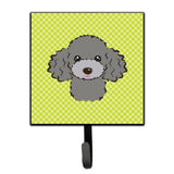 Caroline'S Treasures Bb1321Sh4 Checkerboard Lime Green Silver Gray Poodle Leash Or Key Holder, Small, Multicolor