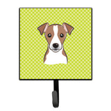 Caroline'S Treasures Bb1322Sh4 Checkerboard Lime Green Jack Russell Terrier Leash Or Key Holder, Small, Multicolor