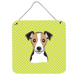 Caroline'S Treasures Lime Green Jack Russell Terrier Aluminium Metal Wall Or Door Hanging Prints, 6 X 6