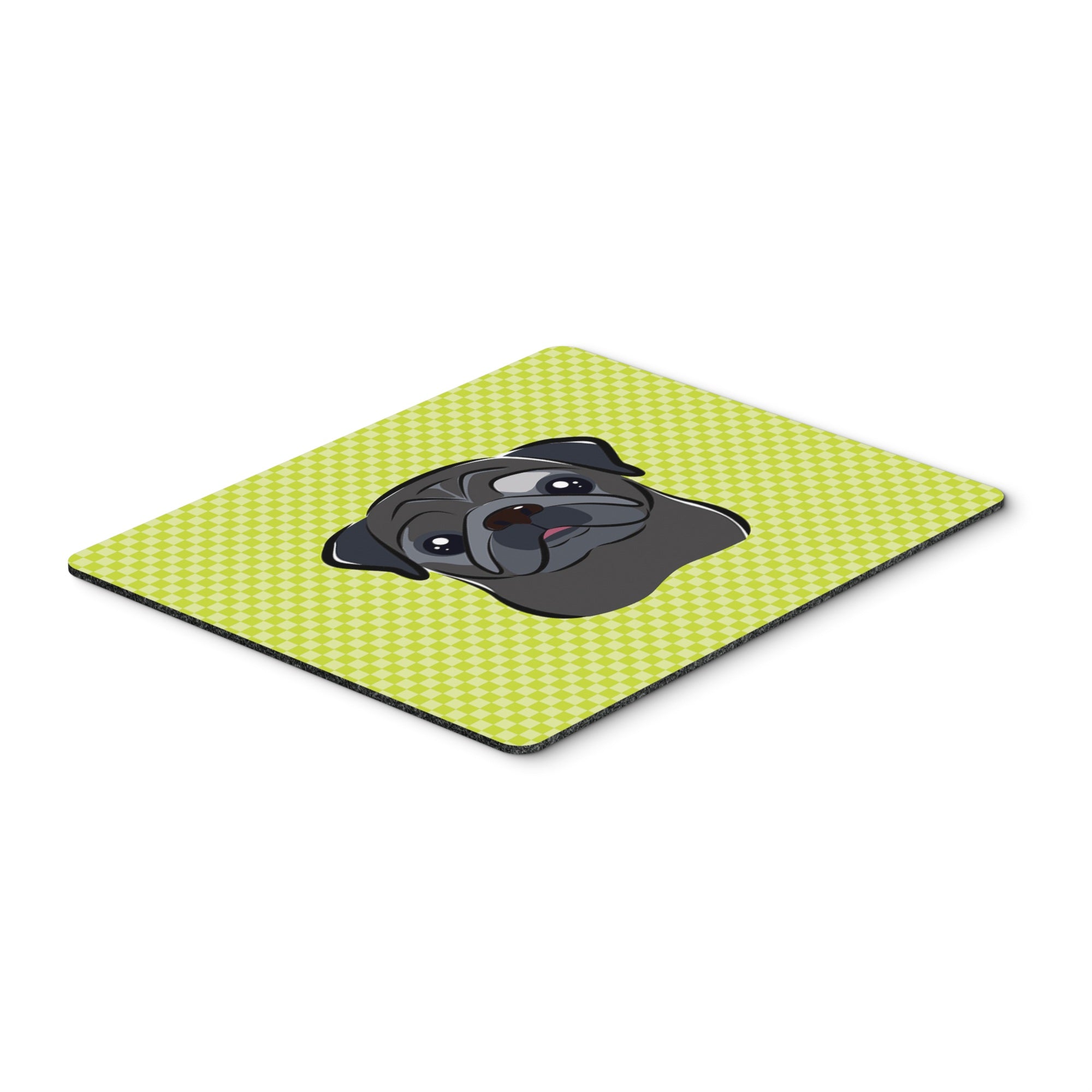 Caroline'S Treasures Checkerboard Lime Green Black Pug Mouse Pad/Hot Pad/Trivet (Bb1325Mp)