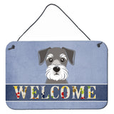Caroline'S Treasures Bb1392Ds812 Schnauzer Welcome Wall Or Door Hanging Prints, 8 X 12, Multicolor