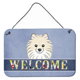 Caroline'S Treasures Bb1393Ds812 Pomeranian Welcome Wall Or Door Hanging Prints, 8 X 12, Multicolor