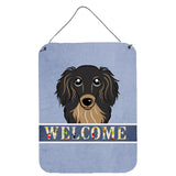 Caroline'S Treasures Bb1399Ds1216 Longhair Black And Tan Dachshund Welcome Wall Or Door Hanging Prints, 16 X 12, Multicolo