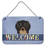 Caroline'S Treasures Bb1399Ds812 Longhair Black And Tan Dachshund Welcome Wall Or Door Hanging Prints, 8 X 12, Multicolor,