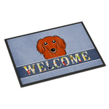 Caroline'S Treasures Bb1400Mat Longhair Red Dachshund Welcome Indoor Or Outdoor Mat, 18 X 27, Multicolor