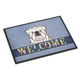 Caroline'S Treasures Bb1406Jmat White English Bulldog Welcome Indoor Or Outdoor Mat, 24 X 36, Multicolor