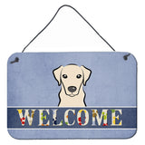 Caroline'S Treasures Bb1408Ds812 Yellow Labrador Welcome Wall Or Door Hanging Prints, 8 X 12, Multicolor