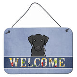 Caroline'S Treasures Bb1421Ds812 Black Labrador Welcome Wall Or Door Hanging Prints, 8 X 12, Multicolor