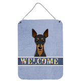 Caroline'S Treasures Bb1426Ds1216 Min Pin Welcome Wall Or Door Hanging Prints, 16 X 12, Multicolor