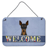 Caroline'S Treasures Bb1426Ds812 Min Pin Welcome Wall Or Door Hanging Prints, 8 X 12, Multicolor