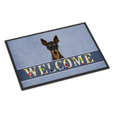 Caroline'S Treasures Bb1426Mat Min Pin Welcome Indoor Or Outdoor Mat, 18 X 27, Multicolor