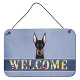 Caroline'S Treasures Bb1431Ds812 Doberman Welcome Wall Or Door Hanging Prints, 8 X 12, Multicolor
