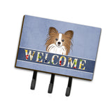 Caroline'S Treasures Bb1434Th68 Papillion Welcome Leash Or Key Holder, Large, Multicolor