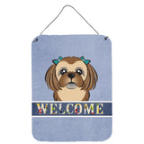 Caroline'S Treasures Bb1435Ds1216 Chocolate Brown Shih Tzu Welcome Wall Or Door Hanging Prints, 16 X 12, Multicolor