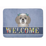 Caroline'S Treasures Gray Silver Shih Tzu Welcome Floor Mat, 19 X 27, Multicolor