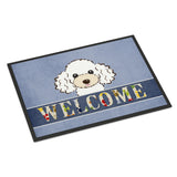 Caroline'S Treasures Bb1443Jmat White Poodle Welcome Indoor Or Outdoor Mat, 24 X 36, Multicolor