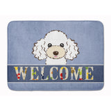 Caroline'S Treasures White Poodle Welcome Floor Mat, 19 X 27, Multicolor