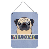 Caroline'S Treasures Bb1448Ds1216 Fawn Pug Welcome Wall Or Door Hanging Prints, 16 X 12, Multicolor