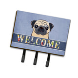 Caroline'S Treasures Bb1448Th68 Fawn Pug Welcome Leash Or Key Holder, Large, Multicolor