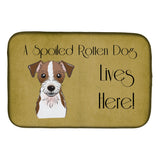 Caroline'S Treasures Jack Russell Terrier Spoiled Dog Lives Here Dish Drying Mat, 14 X 21