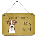 Caroline'S Treasures Bb1450Ds812 Jack Russell Terrier Spoiled Dog Lives Here Wall Or Door Hanging Prints, 8 X 12, Multicol
