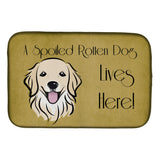 Caroline'S Treasures Golden Retriever Spoiled Dog Lives Here Dish Drying Mat, 14 X 21