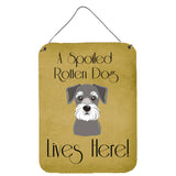 Caroline'S Treasures Bb1454Ds1216 Schnauzer Spoiled Dog Lives Here Wall Or Door Hanging Prints, 16 X 12, Multicolor