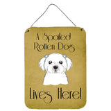 Caroline'S Treasures Bb1456Ds1216 Maltese Spoiled Dog Lives Here Wall Or Door Hanging Prints, 16 X 12, Multicolor
