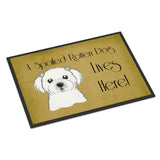 Caroline'S Treasures Bb1456Jmat Maltese Spoiled Dog Lives Here Indoor Or Outdoor Mat, 24 X 36, Multicolor