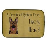 Caroline'S Treasures German Shepherd Spoiled Dog Lives Here Dish Drying Mat, 14 X 21