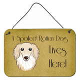 Caroline'S Treasures Bb1460Ds812 Longhair Creme Dachshund Spoiled Dog Lives Here Wall Or Door Hanging Prints, 8 X 12, Mult