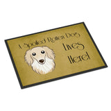 Caroline'S Treasures Bb1460Mat Longhair Creme Dachshund Spoiled Dog Lives Here Indoor Or Outdoor Mat, 18 X 27, Multicolor,