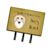 Caroline'S Treasures Bb1460Th68 Longhair Crme Dachshund Spoiled Dog Lives Here Leash Or Key Holder, Large, Multicolor