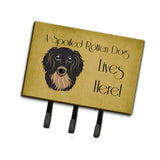 Caroline'S Treasures Bb1461Th68 Longhair Black And Tan Dachshund Spoiled Dog Lives Here Leash Or Key Holder, Large, Multicolor