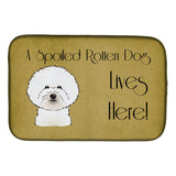 Caroline'S Treasures Bichon Fries Spoiled Dog Lives Here Dish Drying Mat, 14 X 21