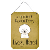 Caroline'S Treasures Bb1465Ds1216 Bichon Frise Spoiled Dog Lives Here Wall Or Door Hanging Prints, 16 X 12, Multicolor
