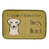 Caroline'S Treasures Yellow Labrador Spoiled Dog Lives Here Dish Drying Mat, 14 X 21