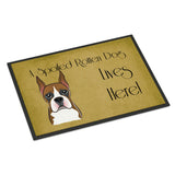 Caroline'S Treasures Bb1471Mat Boxer Spoiled Dog Lives Here Indoor Or Outdoor Mat, 18 X 27, Multicolor