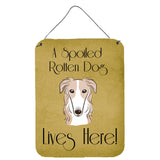Caroline'S Treasures Bb1476Ds1216 Borzoi Spoiled Dog Lives Here Wall Or Door Hanging Prints, 16 X 12, Multicolor