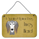 Caroline'S Treasures Bb1477Ds812 Saluki Spoiled Dog Lives Here Wall Or Door Hanging Prints, 8 X 12, Multicolor