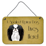 Caroline'S Treasures Bb1478Ds812 Japanese Chin Spoiled Dog Lives Here Wall Or Door Hanging Prints, 8 X 12, Multicolor