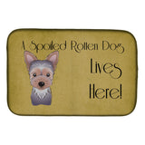 Caroline'S Treasures Yorkie Puppy Spoiled Dog Lives Dish Drying Mat, 14 X 21
